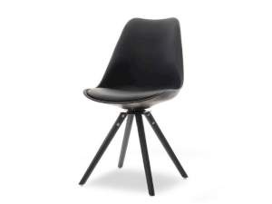 Krzesło obrotowe luis rot czarny skóra ekologiczna, podstawa czarny