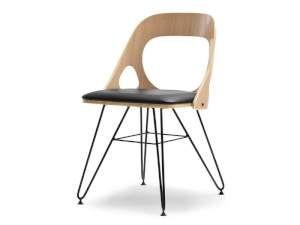Krzesło aida dąb-czarny skóra ekologiczna, podstawa czarny