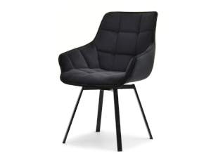 Krzesło aruba czarny welur, podstawa czarny