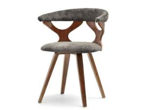 Krzesło bonito orzech-brąz welur, podstawa orzech