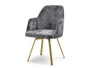 krzesło lui-rot ciemnoszary welur, podstawa złoty