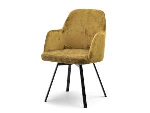 krzesło lui-rot musztardowy welur, podstawa czarny