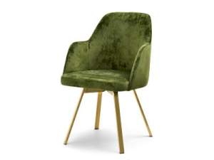 krzesło lui-rot zielony welur, podstawa złoty