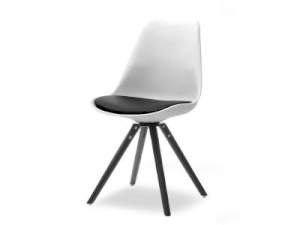 Krzesło obrotowe luis rot biało czarny skóra ekologiczna, podstawa buk