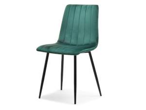 Krzesło megan zielony welur, podstawa czarny