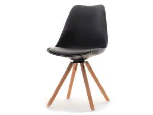 Krzesło obrotowe luis rot czarny skóra ekologiczna, podstawa buk