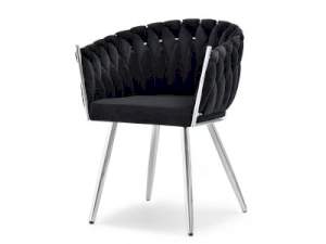 krzesło rosa czarny welur, podstawa srebrny