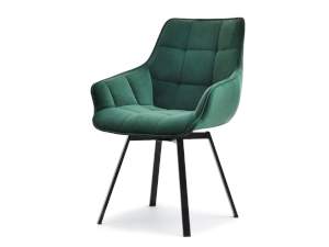 Krzesło aruba zielony welur, podstawa czarny