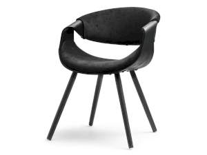 Krzesło bent czarny-czarny tkanina, podstawa czarny