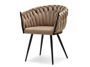 Krzesło rosa cappuccino welur, podstawa czarny
