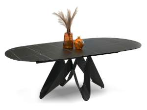 Stół prezios czarny-marmur, podstawa czarny