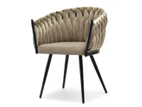 Produkt: krzesło rosa ciemny beż welur, podstawa czarny