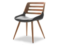 Produkt: Krzesło kansas orzech-czarny skóra ekologiczna, podstawa orzech