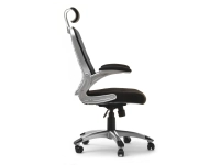 Fotel biurowy LUPO czarna tkanina mesh + srebrne tworzywo - profil