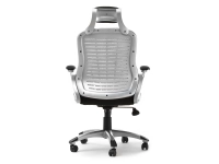 Fotel biurowy LUPO czarna tkanina mesh + srebrne tworzywo - tył