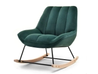Produkt: Fotel berta zielony welur, podstawa czarny-buk
