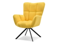 Produkt: Fotel kira żółty tkanina, podstawa czarny