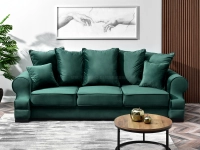 sofa tosca zielony tkanina,podstawa czarna