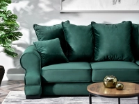 sofa tosca zielony tkanina,podstawa czarna