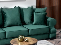 sofa tosca zielony tkanina,podstawa czarna