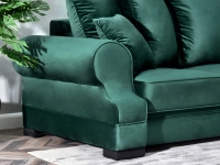 sofa tosca zielony tkanina,podstawa czarna