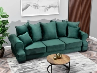 sofa tosca zielony tkanina,podstawa czarna