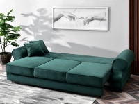 sofa tosca zielony tkanina,podstawa czarna