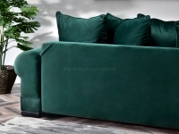 sofa tosca zielony tkanina,podstawa czarna