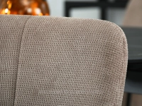 Beżowe krzesło tapicerowane MATIAS - CZARNA NOGA - stylowa tkanina