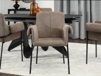 Krzesło matias beżowy tkanina, podstawa czarny