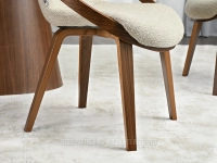 Krzesło drewno gięte do jadalni LAGOS BEŻ BOUCLE - ORZECH - drewniana podstawa