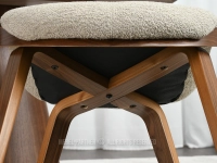 Krzesło drewno gięte do jadalni LAGOS BEŻ BOUCLE - ORZECH - montaż