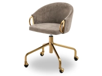 Produkt: Fotel-biurowy clara jasny-brąz tkanina, podstawa złoty