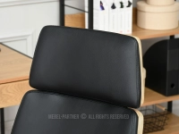 Fotel biurowy ergonomiczny CLEMENS DĄB-CZARNY - fotel z zagłówkiem