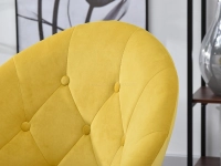 Designerski fotel LOUNGE 3 żółto-czarny - wygodne oparcie