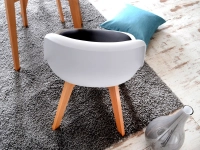 Krzesło tapicerowane LUIS WOOD biało - czarne -  oparcie