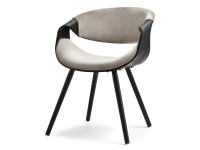 Produkt: Krzesło bent czarny-beżowy welur, podstawa czarny