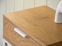Konsola z szufladą w stylu skandynawskim NORA S DĄB - BIAŁY - struktura imitująca drewno