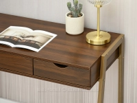 Wąskie biurko z szufladami ORZECH - ZŁOTY LUND - wysoka jakość