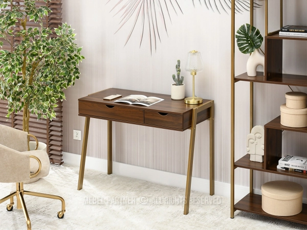 Modne drewniane biurko z szufladami