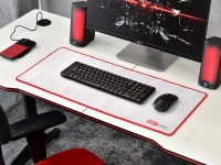 Biała podkładka pod myszkę i klawiaturę HEXA 70x30 cm - mata ochronna na biurko