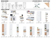 Regał młodzieżowy CODI C07 BIAŁY-DĄB - pozostałe elementy systemu CODI