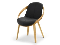 Produkt: Krzesło lagos czarny skóra-ekologiczna, podstawa dąb