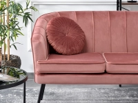 Designerska sofa ławka ESTEL PUDROWA NA CZARNYCH NOGACH - nowoczesna forma