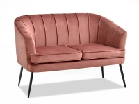 Designerska sofa ławka ESTEL PUDROWA NA CZARNYCH NOGACH