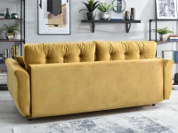 Sofa w stylu glamour LANTI ZŁOTA z weluru z funkcją spania - tapicerowany tył