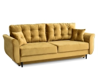 Sofa w stylu glamour LANTI ZŁOTA z weluru z funkcją spania