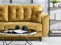 Sofa w stylu glamour LANTI ZŁOTA z weluru z funkcją spania - nowoczesna forma