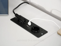 Stół gamingowy BIAŁY CARBON narożny MADS C - kontakty zasilające i USB