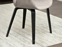 Stylowe krzesło velvet KORA BEŻOWY - CZARNY - czarna drewniana podstawa